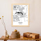 Poster con mapa de Camberra - Australia. Láminas de ciudades de Australia con mares y ríos en color negro.-Artwork-Nacnic-Nacnic Estudio SL