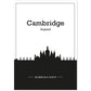 Poster con mapa de Cambridge - Inglaterrapdf. Láminas con Skyline de ciudades de Inglaterra e Irlanda con sombra negra.-Artwork-Nacnic-A4-Sin marco-Nacnic Estudio SL