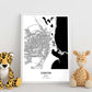 Poster con mapa de Cancun - Mexico. Láminas de ciudades de Latinoamérica con mares y ríos en color negro.-Artwork-Nacnic-Nacnic Estudio SL