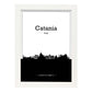 Poster con mapa de Catania - Italia. Láminas con Skyline de ciudades de Italia con sombra negra.-Artwork-Nacnic-A4-Marco Blanco-Nacnic Estudio SL