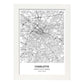 Poster con mapa de Charlotte - USA. Láminas de ciudades de Estados Unidos con mares y ríos en color negro.-Artwork-Nacnic-A3-Marco Blanco-Nacnic Estudio SL