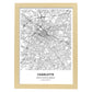 Poster con mapa de Charlotte - USA. Láminas de ciudades de Estados Unidos con mares y ríos en color negro.-Artwork-Nacnic-A3-Marco Madera clara-Nacnic Estudio SL