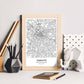 Poster con mapa de Charlotte - USA. Láminas de ciudades de Estados Unidos con mares y ríos en color negro.-Artwork-Nacnic-Nacnic Estudio SL
