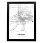 Poster con mapa de Cheyenne - USA. Láminas de ciudades de Estados Unidos con mares y ríos en color negro.-Artwork-Nacnic-A3-Marco Negro-Nacnic Estudio SL