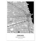 Poster con mapa de Chicago - USA. Láminas de ciudades de Estados Unidos con mares y ríos en color negro.-Artwork-Nacnic-A4-Sin marco-Nacnic Estudio SL