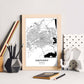 Poster con mapa de Christichurch - Nueva Zelanda. Láminas de ciudades de Australia con mares y ríos en color negro.-Artwork-Nacnic-Nacnic Estudio SL