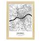 Poster con mapa de Cincinnati - USA. Láminas de ciudades de Estados Unidos con mares y ríos en color negro.-Artwork-Nacnic-A3-Marco Madera clara-Nacnic Estudio SL