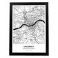 Poster con mapa de Cincinnati - USA. Láminas de ciudades de Estados Unidos con mares y ríos en color negro.-Artwork-Nacnic-A4-Marco Negro-Nacnic Estudio SL