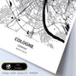 Poster con mapa de Cologne - Alemania. Láminas de ciudades de Alemania con mares y ríos en color negro.-Artwork-Nacnic-Nacnic Estudio SL