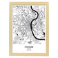 Poster con mapa de Cologne - Alemania. Láminas de ciudades de Alemania con mares y ríos en color negro.-Artwork-Nacnic-A3-Marco Madera clara-Nacnic Estudio SL