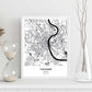 Poster con mapa de Cologne - Alemania. Láminas de ciudades de Alemania con mares y ríos en color negro.-Artwork-Nacnic-Nacnic Estudio SL