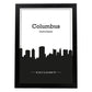 Poster con mapa de Columbus - USA. Láminas con Skyline de ciudades de Estados Unidos, Canada, Mexico con sombra negra.-Artwork-Nacnic-A4-Marco Negro-Nacnic Estudio SL