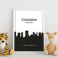 Poster con mapa de Columbus - USA. Láminas con Skyline de ciudades de Estados Unidos, Canada, Mexico con sombra negra.-Artwork-Nacnic-Nacnic Estudio SL