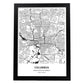 Poster con mapa de Columbus - USA. Láminas de ciudades de Estados Unidos con mares y ríos en color negro.-Artwork-Nacnic-A4-Marco Negro-Nacnic Estudio SL