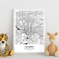 Poster con mapa de Columbus - USA. Láminas de ciudades de Estados Unidos con mares y ríos en color negro.-Artwork-Nacnic-Nacnic Estudio SL