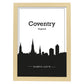 Poster con mapa de Conventry - Inglaterra. Láminas con Skyline de ciudades de Inglaterra e Irlanda con sombra negra.-Artwork-Nacnic-A4-Marco Madera clara-Nacnic Estudio SL