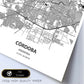 Poster con mapa de Cordoba - Argentina. Láminas de ciudades de Latinoamérica con mares y ríos en color negro.-Artwork-Nacnic-Nacnic Estudio SL