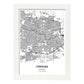 Poster con mapa de Cordoba - Argentina. Láminas de ciudades de Latinoamérica con mares y ríos en color negro.-Artwork-Nacnic-A4-Marco Blanco-Nacnic Estudio SL