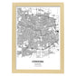 Poster con mapa de Cordoba - Argentina. Láminas de ciudades de Latinoamérica con mares y ríos en color negro.-Artwork-Nacnic-A4-Marco Madera clara-Nacnic Estudio SL