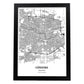 Poster con mapa de Cordoba - Argentina. Láminas de ciudades de Latinoamérica con mares y ríos en color negro.-Artwork-Nacnic-A4-Marco Negro-Nacnic Estudio SL