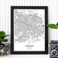 Poster con mapa de Cordoba - Argentina. Láminas de ciudades de Latinoamérica con mares y ríos en color negro.-Artwork-Nacnic-Nacnic Estudio SL