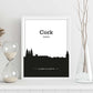 Poster con mapa de Cork - Irlanda. Láminas con Skyline de ciudades de Inglaterra e Irlanda con sombra negra.-Artwork-Nacnic-Nacnic Estudio SL