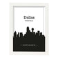Poster con mapa de Dallas - USA. Láminas con Skyline de ciudades de Estados Unidos, Canada, Mexico con sombra negra.-Artwork-Nacnic-A4-Marco Blanco-Nacnic Estudio SL