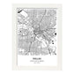 Poster con mapa de Dallas - USA. Láminas de ciudades de Estados Unidos con mares y ríos en color negro.-Artwork-Nacnic-A3-Marco Blanco-Nacnic Estudio SL