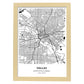 Poster con mapa de Dallas - USA. Láminas de ciudades de Estados Unidos con mares y ríos en color negro.-Artwork-Nacnic-A3-Marco Madera clara-Nacnic Estudio SL