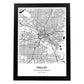 Poster con mapa de Dallas - USA. Láminas de ciudades de Estados Unidos con mares y ríos en color negro.-Artwork-Nacnic-A3-Marco Negro-Nacnic Estudio SL