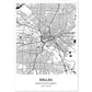 Poster con mapa de Dallas - USA. Láminas de ciudades de Estados Unidos con mares y ríos en color negro.-Artwork-Nacnic-A4-Sin marco-Nacnic Estudio SL