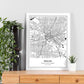 Poster con mapa de Dallas - USA. Láminas de ciudades de Estados Unidos con mares y ríos en color negro.-Artwork-Nacnic-Nacnic Estudio SL