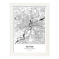 Poster con mapa de Dayton - USA. Láminas de ciudades de Estados Unidos con mares y ríos en color negro.-Artwork-Nacnic-A3-Marco Blanco-Nacnic Estudio SL