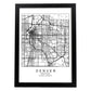 Poster con mapa de Denver. Lámina de Estados Unidos, con imágenes de mapas y carreteras-Artwork-Nacnic-A3-Marco Negro-Nacnic Estudio SL