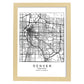 Poster con mapa de Denver. Lámina de Estados Unidos, con imágenes de mapas y carreteras-Artwork-Nacnic-A4-Marco Madera clara-Nacnic Estudio SL