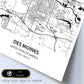 Poster con mapa de Des Mondes - USA. Láminas de ciudades de Estados Unidos con mares y ríos en color negro.-Artwork-Nacnic-Nacnic Estudio SL