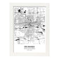 Poster con mapa de Des Mondes - USA. Láminas de ciudades de Estados Unidos con mares y ríos en color negro.-Artwork-Nacnic-A3-Marco Blanco-Nacnic Estudio SL
