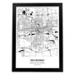 Poster con mapa de Des Mondes - USA. Láminas de ciudades de Estados Unidos con mares y ríos en color negro.-Artwork-Nacnic-A3-Marco Negro-Nacnic Estudio SL