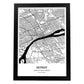 Poster con mapa de Detroit - USA. Láminas de ciudades de Estados Unidos con mares y ríos en color negro.-Artwork-Nacnic-A3-Marco Negro-Nacnic Estudio SL