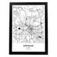 Poster con mapa de Dortmund - Alemania. Láminas de ciudades de Alemania con mares y ríos en color negro.-Artwork-Nacnic-A4-Marco Negro-Nacnic Estudio SL