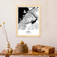 Poster con mapa de Dubai - Emiratos Arabes Unidos. Láminas de ciudades de Oriente Medio con mares y ríos en color negro.-Artwork-Nacnic-Nacnic Estudio SL