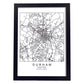 Poster con mapa de Durham. Lámina de Estados Unidos, con imágenes de mapas y carreteras-Artwork-Nacnic-A4-Marco Negro-Nacnic Estudio SL