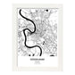 Poster con mapa de Dusseldorf - Alemania. Láminas de ciudades de Alemania con mares y ríos en color negro.-Artwork-Nacnic-A4-Marco Blanco-Nacnic Estudio SL