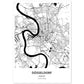 Poster con mapa de Dusseldorf - Alemania. Láminas de ciudades de Alemania con mares y ríos en color negro.-Artwork-Nacnic-A4-Sin marco-Nacnic Estudio SL