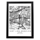 Poster con mapa de East Los Angeles. Lámina de Estados Unidos, con imágenes de mapas y carreteras-Artwork-Nacnic-A3-Marco Negro-Nacnic Estudio SL