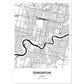 Poster con mapa de Edmonton - Canada. Láminas de ciudades de Canada con mares y ríos en color negro.-Artwork-Nacnic-A4-Sin marco-Nacnic Estudio SL