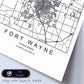 Poster con mapa de Fort Wayne. Lámina de Estados Unidos, con imágenes de mapas y carreteras-Artwork-Nacnic-Nacnic Estudio SL