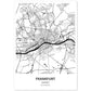 Poster con mapa de Frankfurt - Alemania. Láminas de ciudades de Alemania con mares y ríos en color negro.-Artwork-Nacnic-A4-Sin marco-Nacnic Estudio SL