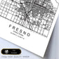 Poster con mapa de Fresno. Lámina de Estados Unidos, con imágenes de mapas y carreteras-Artwork-Nacnic-Nacnic Estudio SL