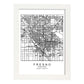 Poster con mapa de Fresno. Lámina de Estados Unidos, con imágenes de mapas y carreteras-Artwork-Nacnic-A3-Marco Blanco-Nacnic Estudio SL